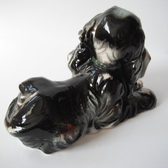 Vintage Pottery Ceramic Cocker Spaniel Dog w/Newspaper Figurine Statue Sculpture - Picture 4 of 8